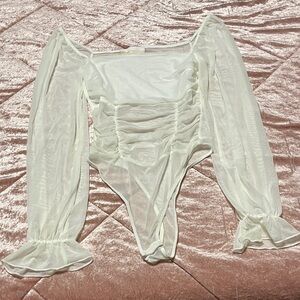 Elegant Sheer White Bodysuit